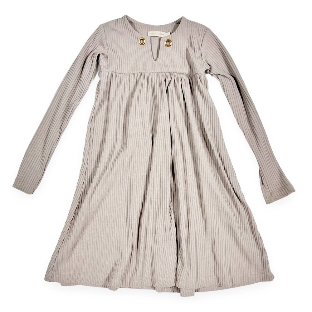 Carbon Soldier Ribbed Tan Dress